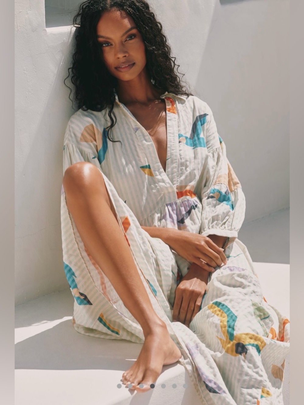 NWOT size XS Anthropologie Celandine The Carolita Printed Tiered shirt dress
